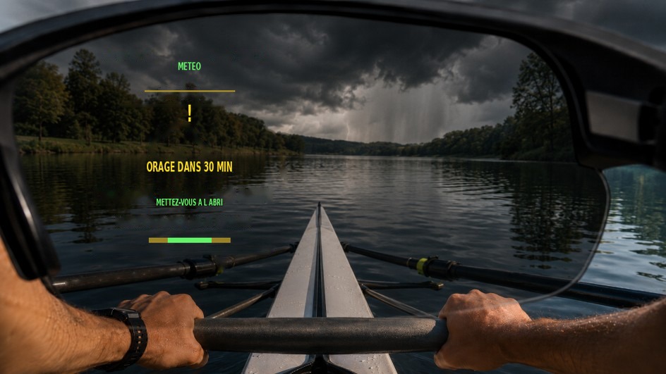 Alerte météo — HUD AI-Training sur lunettes ENGO 3